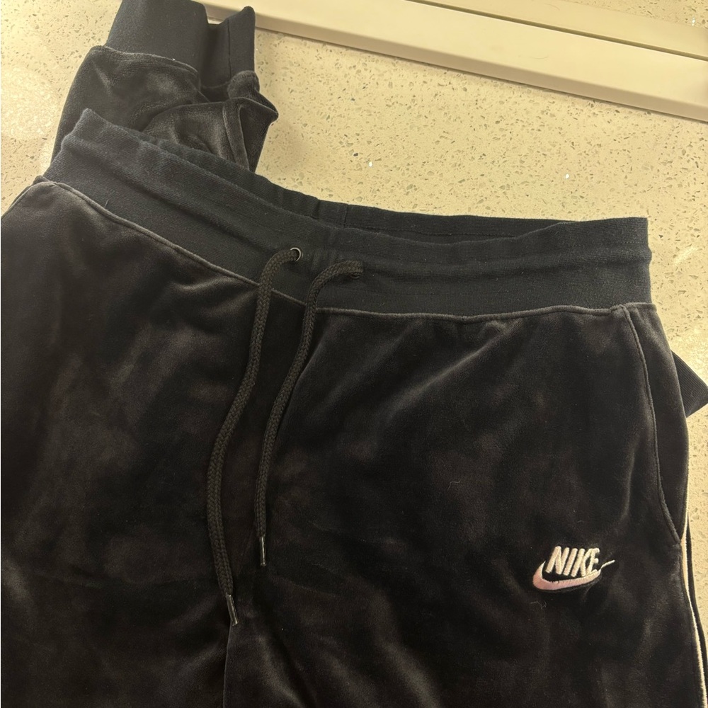 Nike Kids Black Velour Joggers